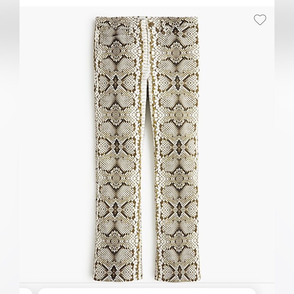 JCrew Kickout crop pant in snakeskin